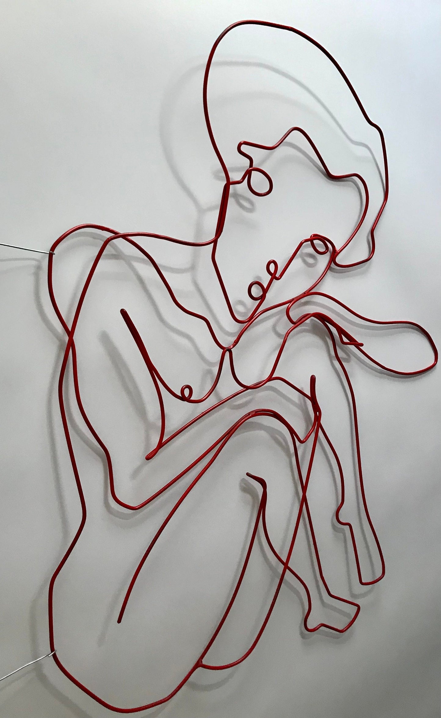 BIG RED, 2020-2022 welded wall art wire sculpture